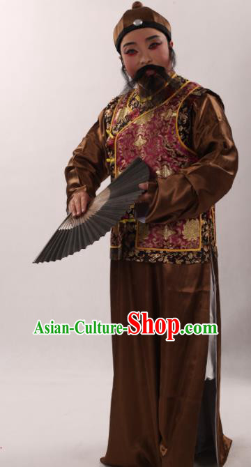 Traditional Chinese Shaoxing Opera Costume Ancient Qing Dynasty Long Gown and Mandarin Jacket for Men
