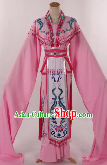 Traditional Chinese Shaoxing Opera Seven Fairy Light Pink Dress Ancient Peking Opera Diva Costume for Women