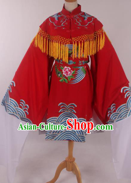 Traditional Chinese Shaoxing Opera Queen Red Dress Ancient Peking Opera Diva Costume for Women