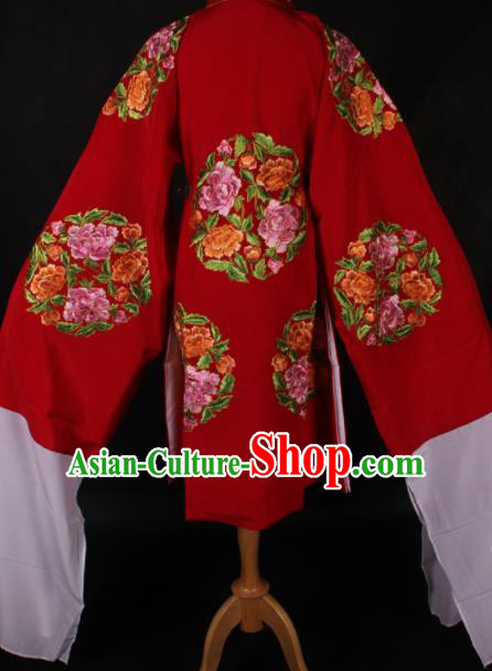 Traditional Chinese Shaoxing Opera Queen Red Cloak Ancient Peking Opera Diva Costume for Women