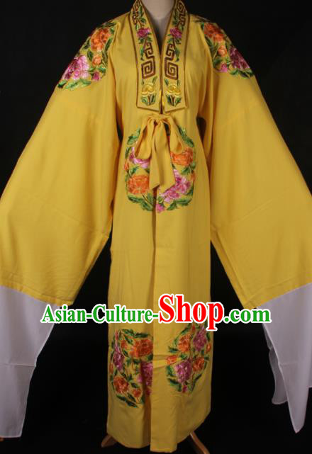 Traditional Chinese Shaoxing Opera Niche Embroidered Yellow Gown Ancient Gifted Scholar Costume for Men