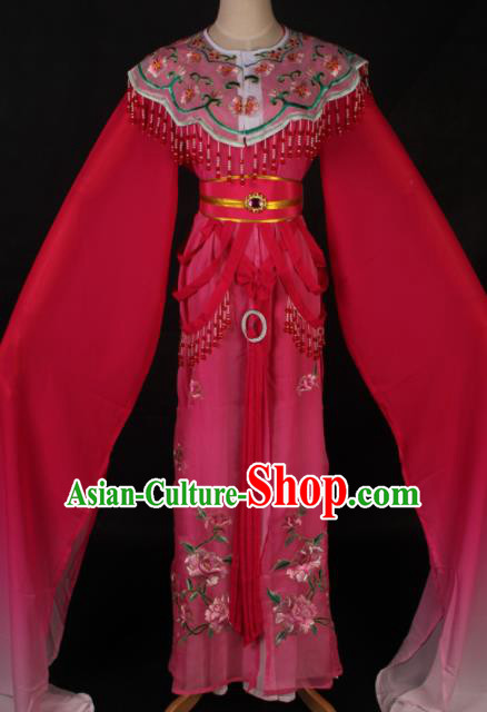 Traditional Chinese Shaoxing Opera Princess Rosy Dress Ancient Peking Opera Diva Fairy Costume for Women