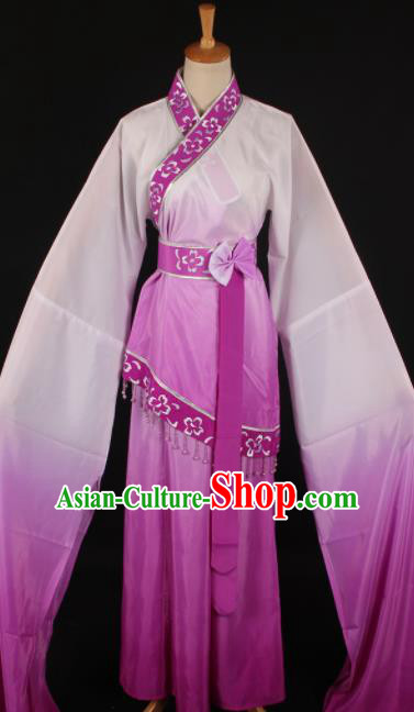 Chinese Traditional Shaoxing Opera Purple Dress Ancient Peking Opera Maidservant Xi Shi Costume for Women