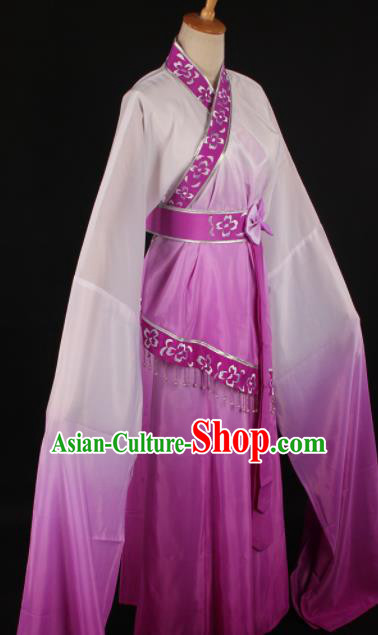 Chinese Traditional Shaoxing Opera Purple Dress Ancient Peking Opera Maidservant Xi Shi Costume for Women