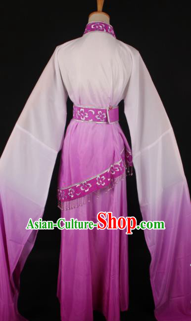 Chinese Traditional Shaoxing Opera Purple Dress Ancient Peking Opera Maidservant Xi Shi Costume for Women