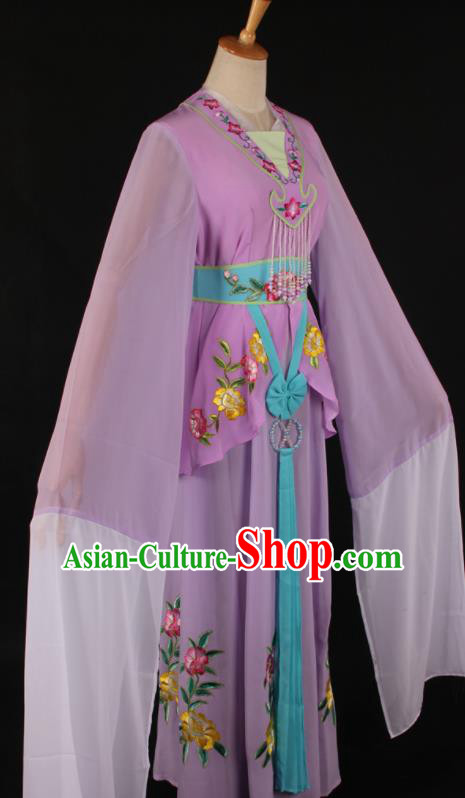 Chinese Traditional Shaoxing Opera A Dream in Red Mansions Purple Dress Ancient Peking Opera Maidservant Costume for Women