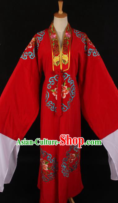 Traditional Chinese Shaoxing Opera Niche Red Gown Ancient Gifted Scholar Costume for Men