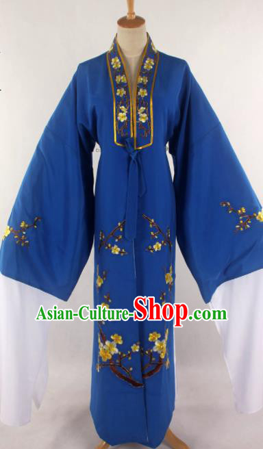 Traditional Chinese Shaoxing Opera Niche Royalblue Robe Ancient Childe Scholar Costume for Men