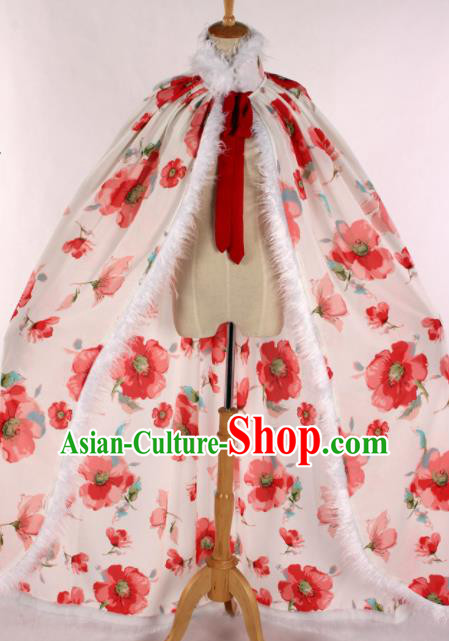 Chinese Traditional Shaoxing Opera Printing Cape Ancient Peking Opera Actress Costume for Women