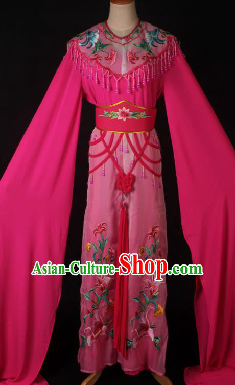 Traditional Chinese Shaoxing Opera Peri Princess Rosy Dress Ancient Peking Opera Diva Costume for Women