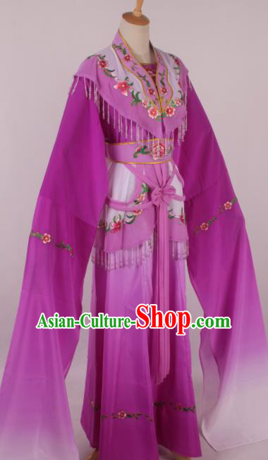Chinese Traditional Shaoxing Opera Princess Purple Dress Ancient Peking Opera Actress Costume for Women