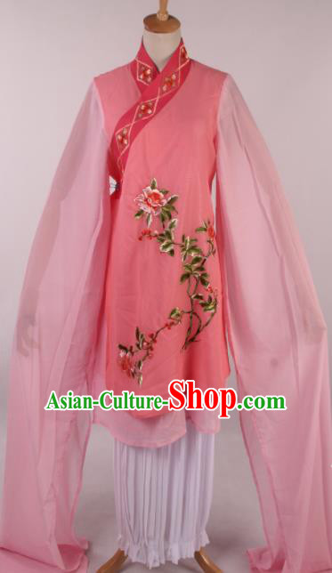 Chinese Traditional Shaoxing Opera Buddhist Nun Pink Dress Ancient Peking Opera Actress Costume for Women