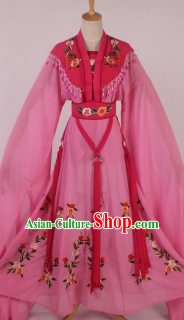 Chinese Traditional Shaoxing Opera Seven Fairies Rosy Dress Ancient Peking Opera Actress Costume for Women