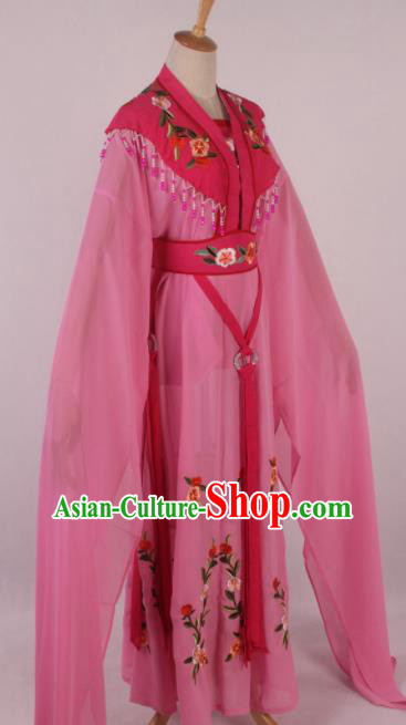 Chinese Traditional Shaoxing Opera Seven Fairies Rosy Dress Ancient Peking Opera Actress Costume for Women