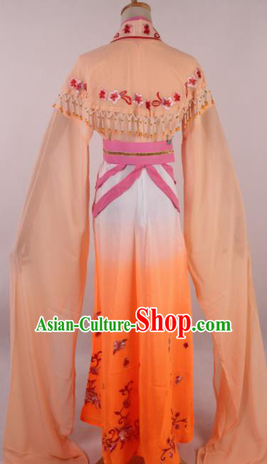 Chinese Traditional Shaoxing Opera Seven Fairies Orange Dress Ancient Peking Opera Actress Costume for Women