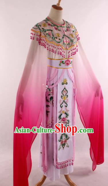 Chinese Traditional Shaoxing Opera Court Princess Pink Dress Ancient Peking Opera Actress Costume for Women