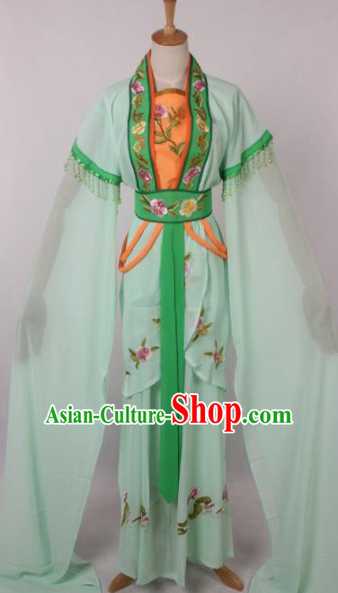 Chinese Traditional Shaoxing Opera Concubine Kou Zhu Green Dress Ancient Peking Opera Actress Costume for Women