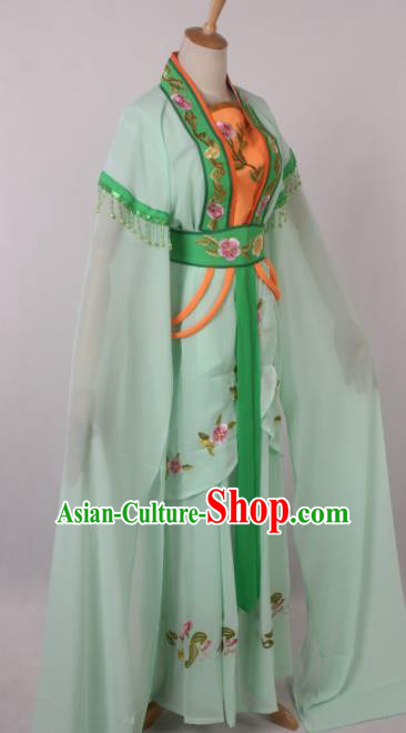 Chinese Traditional Shaoxing Opera Concubine Kou Zhu Green Dress Ancient Peking Opera Actress Costume for Women