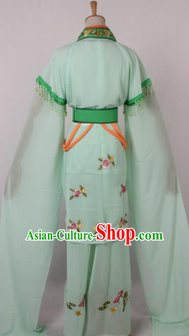 Chinese Traditional Shaoxing Opera Concubine Kou Zhu Green Dress Ancient Peking Opera Actress Costume for Women