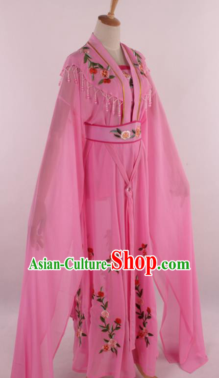 Chinese Traditional Shaoxing Opera Diva Goddess Deep Pink Dress Ancient Peking Opera Actress Costume for Women