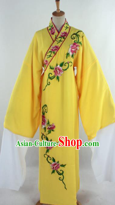 Traditional Chinese Shaoxing Opera Niche Embroidered Yellow Robe Ancient Nobility Childe Costume for Men
