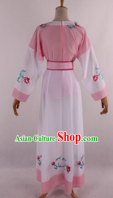 Chinese Traditional Shaoxing Opera Young Lady Pink Dress Ancient Peking Opera Maidservant Costume for Women