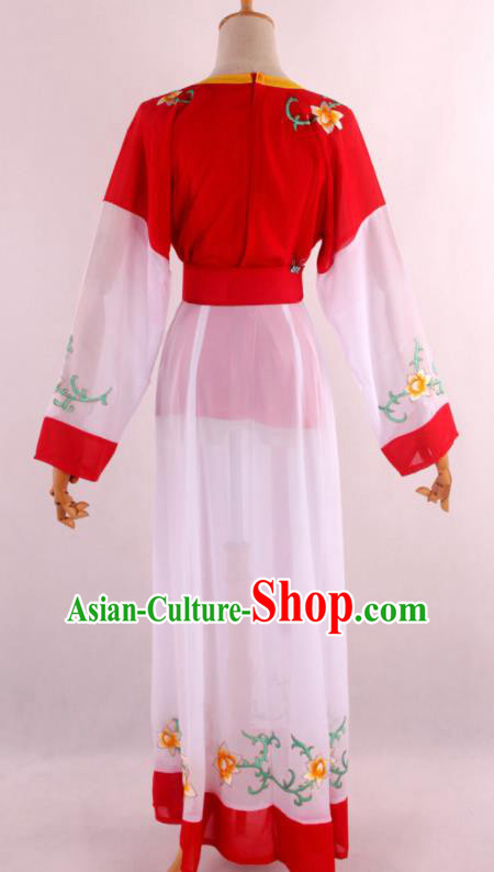 Chinese Traditional Shaoxing Opera Young Lady Red Dress Ancient Peking Opera Maidservant Costume for Women