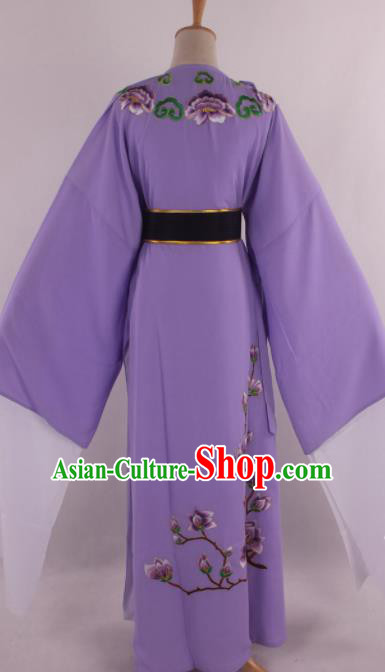 Traditional Chinese Shaoxing Opera Gifted Scholar Niche Embroidered Purple Robe Ancient Nobility Childe Costume for Men
