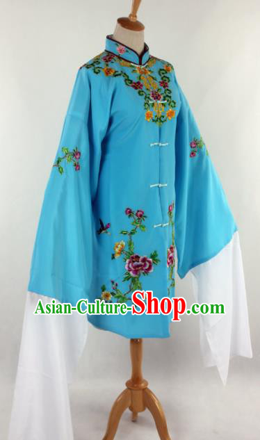 Chinese Traditional Beijing Opera Qin Xianglian Blue Dress Ancient Peking Opera Diva Costume for Women