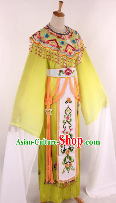 Chinese Traditional Beijing Opera Princess Yellow Dress Ancient Peking Opera Diva Costume for Women