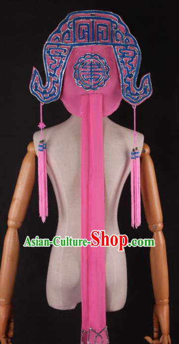 Traditional Chinese Shaoxing Opera Niche Pink Hat Ancient Gifted Scholar Headwear for Men