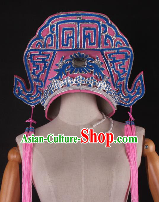 Traditional Chinese Shaoxing Opera Niche Pink Hat Ancient Gifted Scholar Headwear for Men