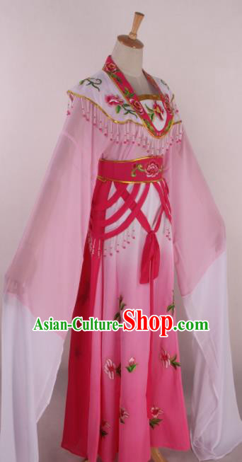 Chinese Beijing Opera Diva Pink Dress Ancient Traditional Peking Opera Court Princess Costume for Women