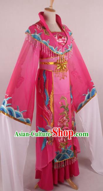 Chinese Beijing Opera Queen Rosy Dress Ancient Traditional Peking Opera Actress Costume for Women