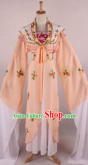 Chinese Beijing Opera Princess Orange Dress Ancient Traditional Peking Opera Actress Costume for Women