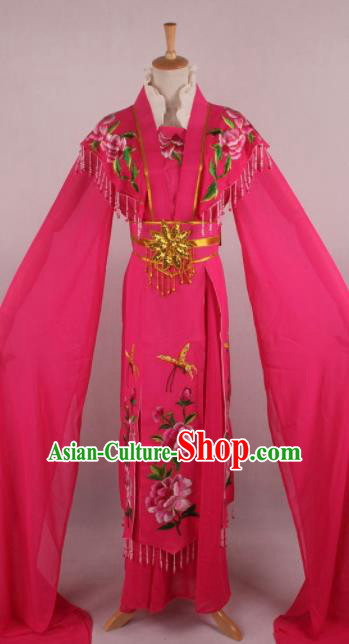 Professional Chinese Beijing Opera Nobility Lady Rosy Dress Ancient Traditional Peking Opera Diva Costume for Women