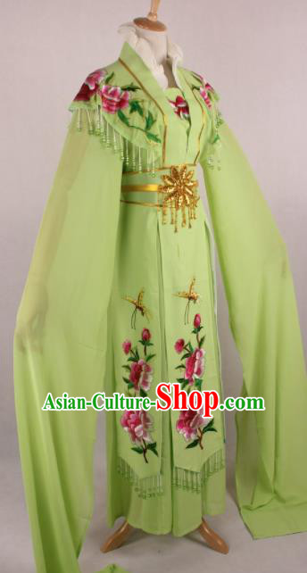Professional Chinese Beijing Opera Nobility Lady Green Dress Ancient Traditional Peking Opera Diva Costume for Women