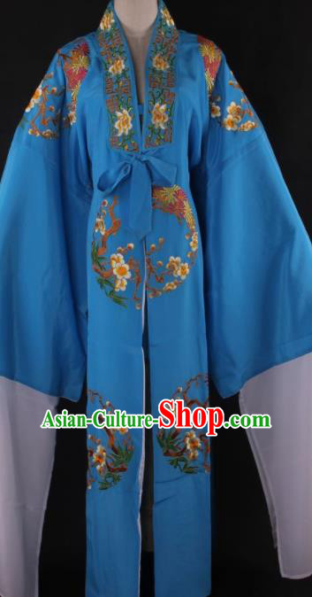 Traditional Chinese Shaoxing Opera Niche Gifted Scholar Blue Robe Ancient Childe Costume for Men