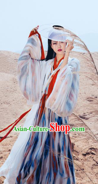 Chinese Ancient Drama Female Swordsman Hanfu Dress Traditional Jin Dynasty Court Princess Replica Costumes for Women