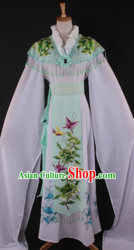 Professional Chinese Beijing Opera Princess Light Green Dress Ancient Traditional Peking Opera Diva Costume for Women