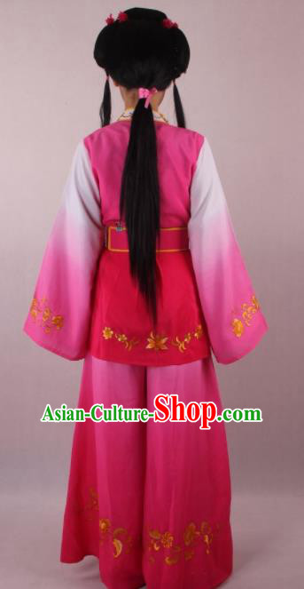 Professional Chinese Beijing Opera Servant Girl Rosy Clothing Ancient Traditional Peking Opera Costume for Women