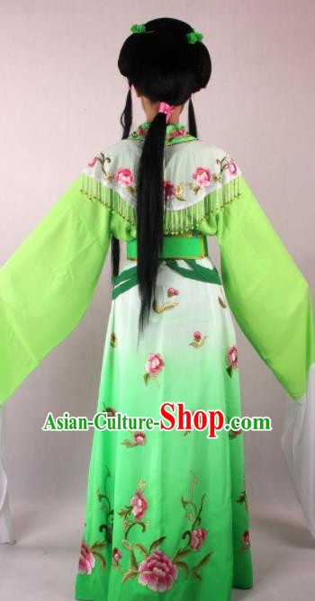 Professional Chinese Beijing Opera Actress Green Dress Ancient Traditional Peking Opera Costume for Women