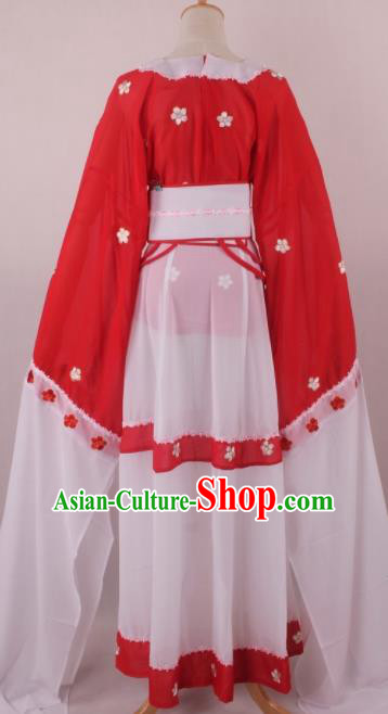 Professional Chinese Beijing Opera Young Lady Red Dress Ancient Traditional Peking Opera Costume for Women