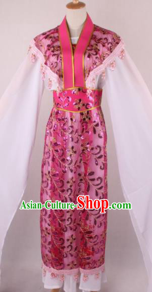 Professional Chinese Beijing Opera Young Lady Rosy Dress Ancient Traditional Peking Opera Costume for Women