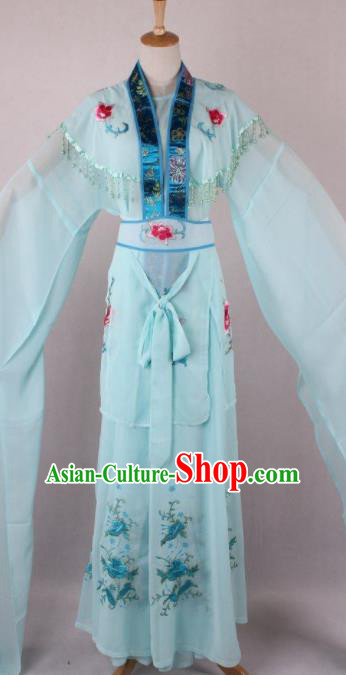 Professional Chinese Beijing Opera Nobility Lady Blue Dress Ancient Traditional Peking Opera Costume for Women