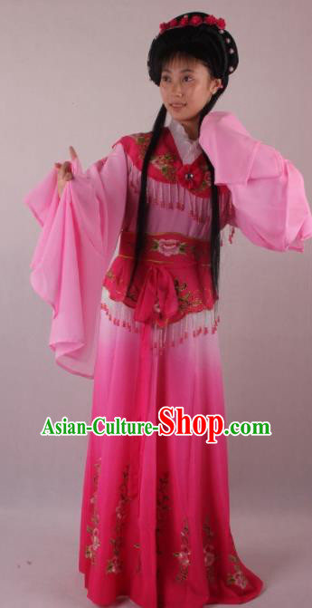 Professional Chinese Beijing Opera Rich Lady Deep Rosy Dress Ancient Traditional Peking Opera Diva Costume for Women