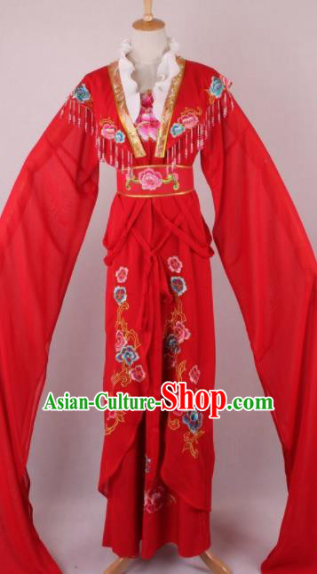 Professional Chinese Beijing Opera Diva Red Dress Ancient Traditional Peking Opera Costume for Women