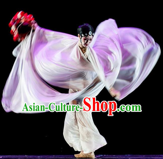 Traditional Chinese Classical Dance Ban Sheng Meng Costume Beijing Opera Dance White Dress for Women