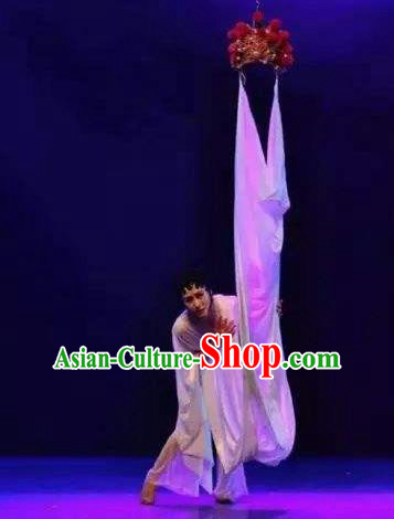 Traditional Chinese Classical Dance Ban Sheng Meng Costume Beijing Opera Dance White Dress for Women