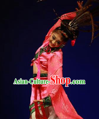 Traditional Chinese Classical Dance Chu Yao Costume Ancient Court Group Dance Dress for Women